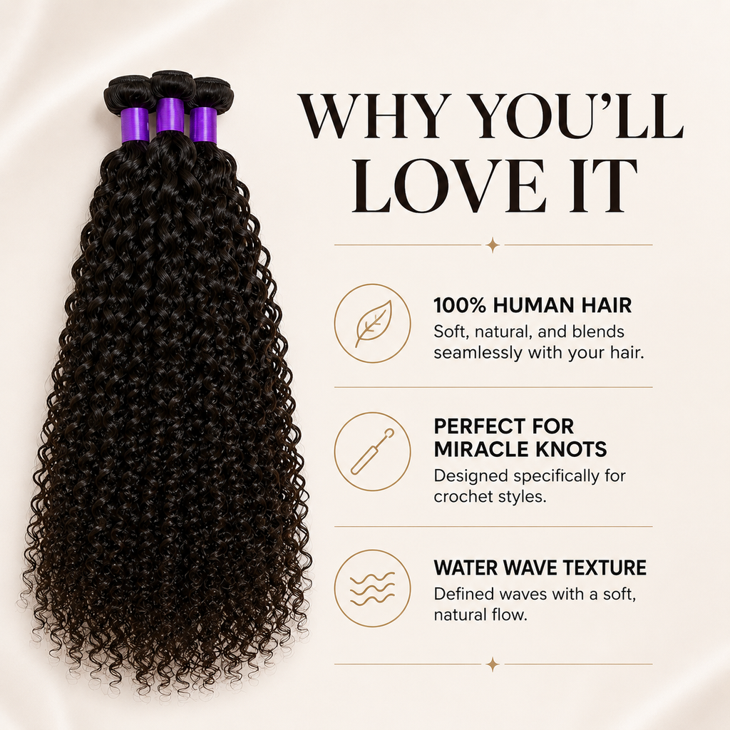 Human Crochet Hair Water Wave For Miracle Knots